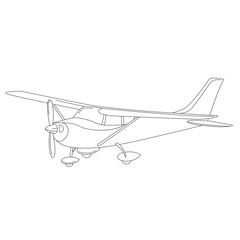 small private plane, vector illustration,