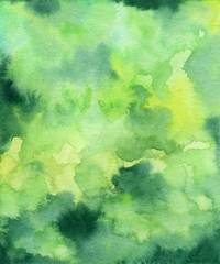 Fototapeta na wymiar Green watercolor textured background