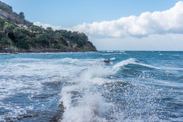 Southern Italian Mediterranean Coast on a Windy Day