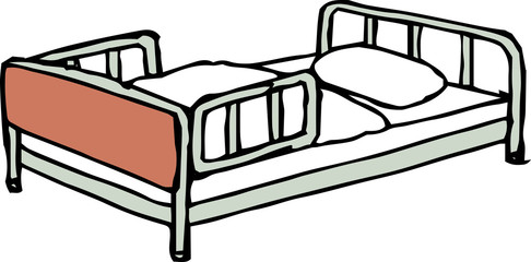 sketch of handwritten bed