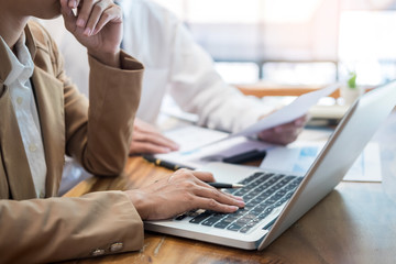 Teamwork Startup Project Planning making great discussion team Meeting working together, Brainstorming process job success in modern coworking office