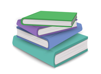 A stack of books stacked on top of each other. The symbol of reading and intelligence. Library.