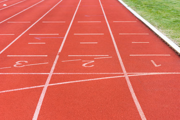 Fototapeta premium red rubber running track