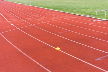 Obraz premium red rubber running track