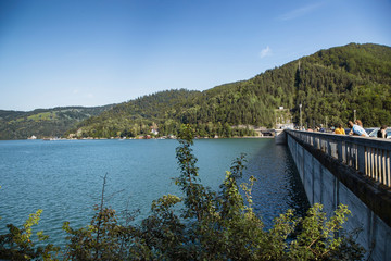 Fototapeta premium A view of Bicaz Dam in Bicaz, Romania