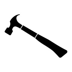 Hammer monochrome icon, in trendy flat style isolated on white background - vector