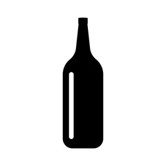 Glass bottle monochrome icon - vector