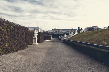Fototapeta na wymiar Vienna, Austria - December 2018: Belvedere - famous tourist destination and palace in Europe, Austria.