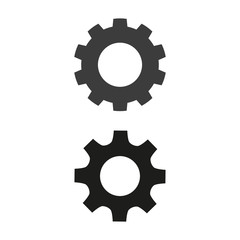 Gears flat icons on white background.