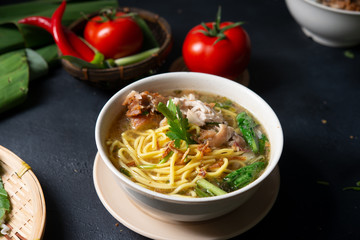 Soup noodles in bowl
