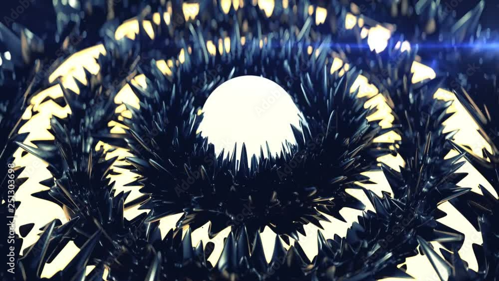 Aufkleber futuristic turbulent blue sci-fi shape. abstract science fiction or technology concept. seamless loo