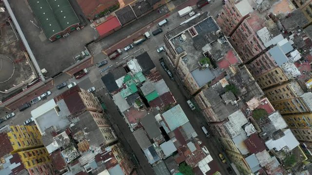 Aerial view of Kowloon district in Hong Kong 