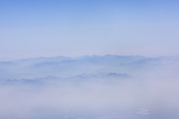 layers of mountain landscape