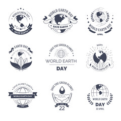 Obraz premium Earth day isolated monochrome icon environment and ecology
