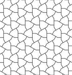Seamless pattern based on Japanese geometric ornament .Black and white.