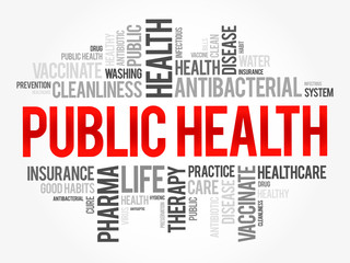 Public health word cloud collage, healthcare concept background