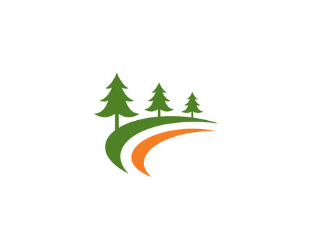 Cedar tree Logo template vector icon illustration design 