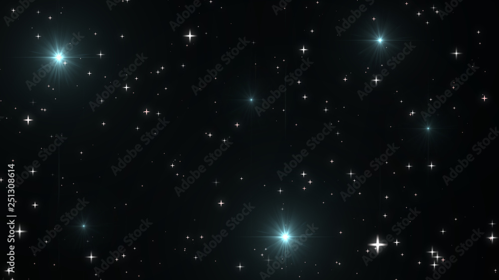 Wall mural night sky with stars sparkling on black background