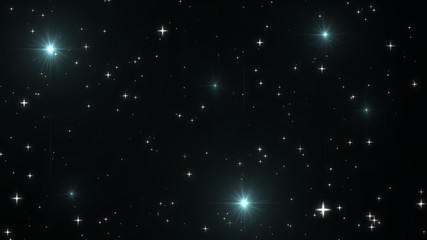 Night sky with stars sparkling on black background