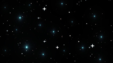 Naklejka na ściany i meble Night sky with stars sparkling on black background