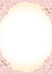 桜　ソメイヨシノ　シンプル　背景　イラスト