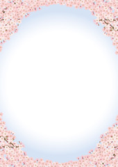 桜　ソメイヨシノ　シンプル　背景　イラスト