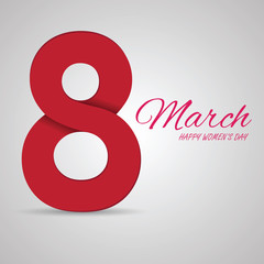 March 8. International Women's Day greeting card paper cut for your design. vector illustration