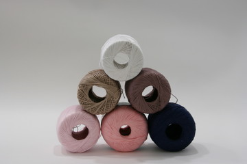 Colored thread in spools