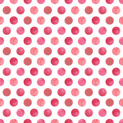 Seamless red watercolour circles pattern