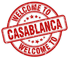 welcome to Casablanca red round vintage stamp