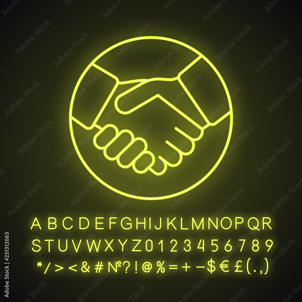 Aufkleber commitment neon light icon