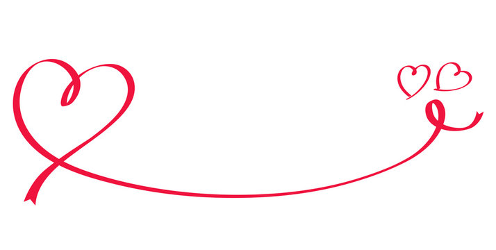 Heart shaped red ribbon