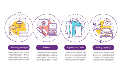 Getting ready for party vector infographic template