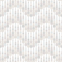Obraz premium Geometric seamless pattern on white background. Has the shape of a wave. It consists of colored through squares of different sizes. Useful as design element for texture and artistic compositions.