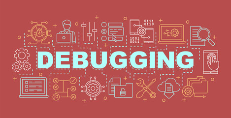 Obraz premium Debugging word concepts banner