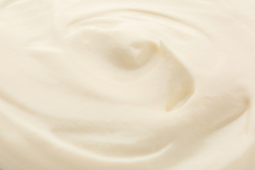 Texture of tasty yogurt, closeup