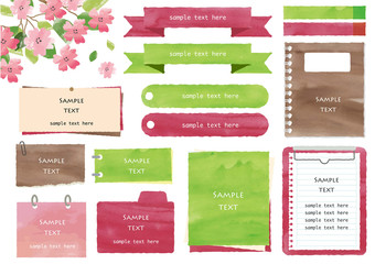 Fototapeta premium 春の水彩フレームセット