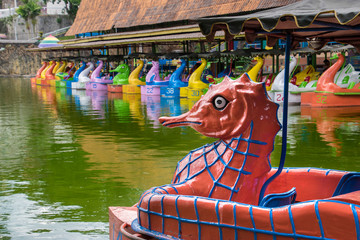 Water bikes with various characters