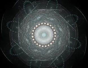 Geometric Spiral That Falls Down. Abstract Colorful Fractal Texture