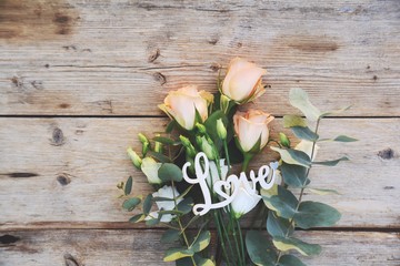 Blumenstrauß Nostalgisch - Grußkarte zum Muttertag, Hochzeit, Valentinstag, Geburtstag