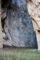 Reservoir of Isbert, an empty and dry lake, Barranc de l’Infern, The Hell’s Ravine, in Orba and Vall de Laguar, Alicante, Spain