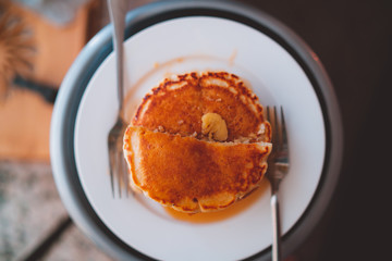 top view of homemade pancake