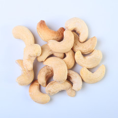 nuts cashews isolated on white background. Selective focus.