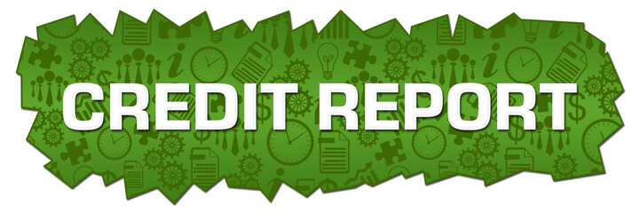 Credit Report Green Business Symbols Cutout Horizontal 16984