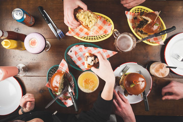 sharing dinner