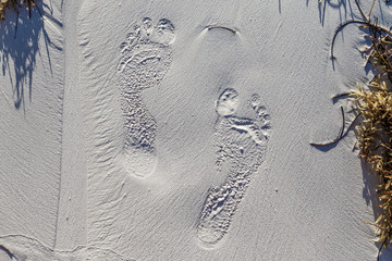 Footprints on the sand