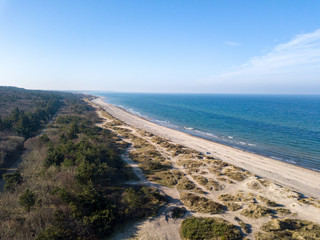 Fototapeta na wymiar Aerial view of Tisvildeleje Beach, Denmark