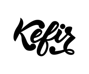 Hand lettering word Kefir. Isolated. Vector.
