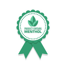 Product contains menthol rosette isolated on white background