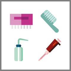 4 salon icon. Vector illustration salon set. liquid and needle icons for salon works
